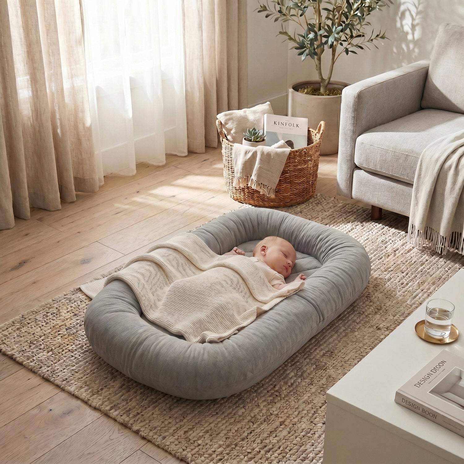 Babynestje grijs – 75 x 45 cm