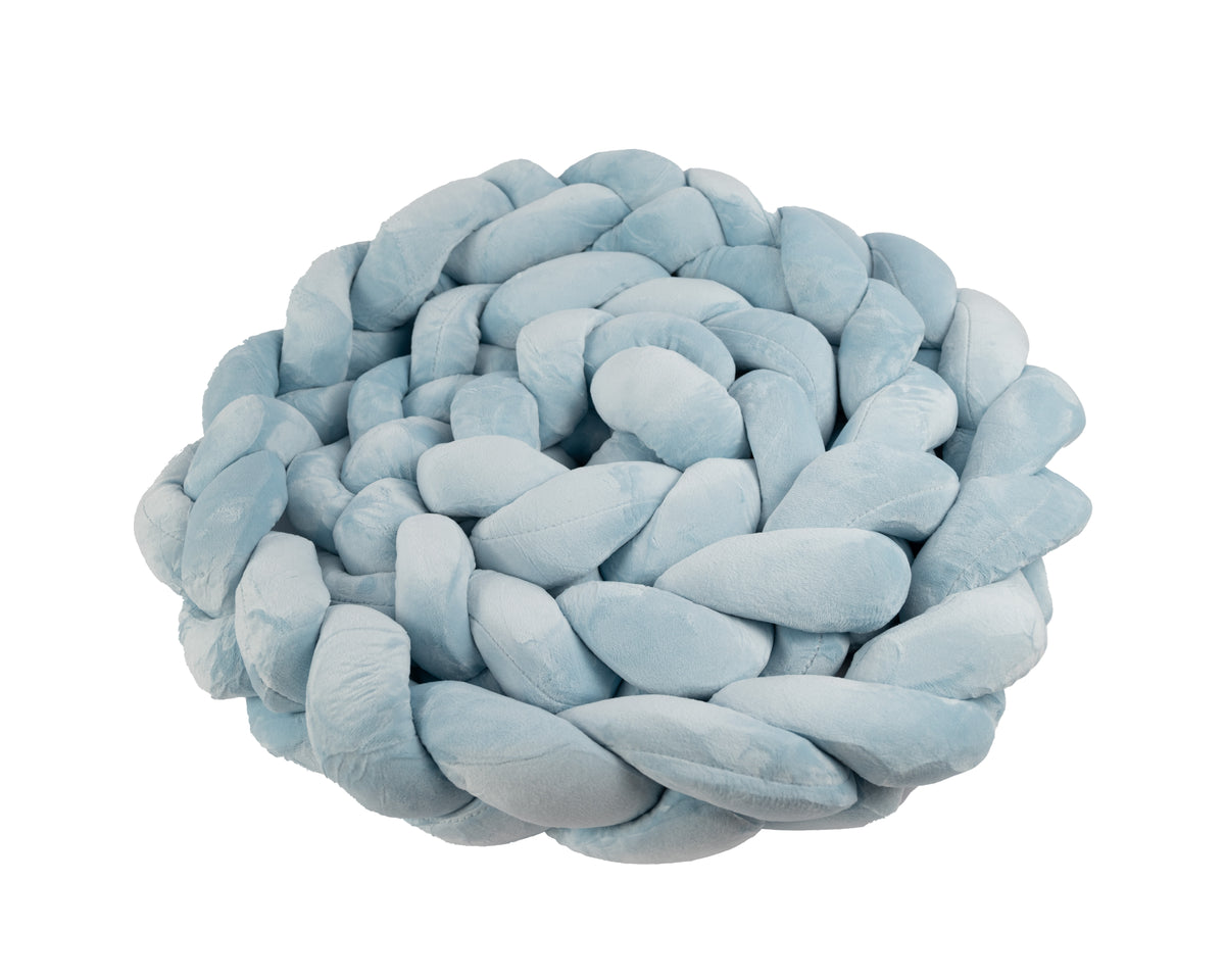 Gevlochten bedomrander blauw
