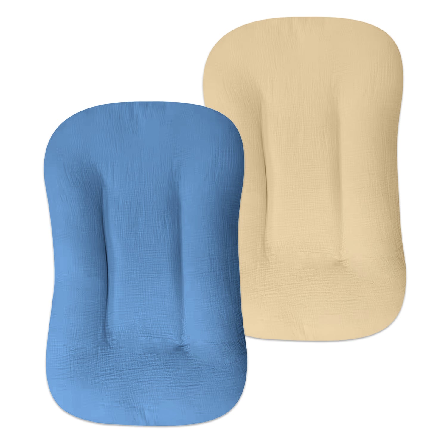Babynestje met blauwe en beige hoezen – 78 x 50 cm