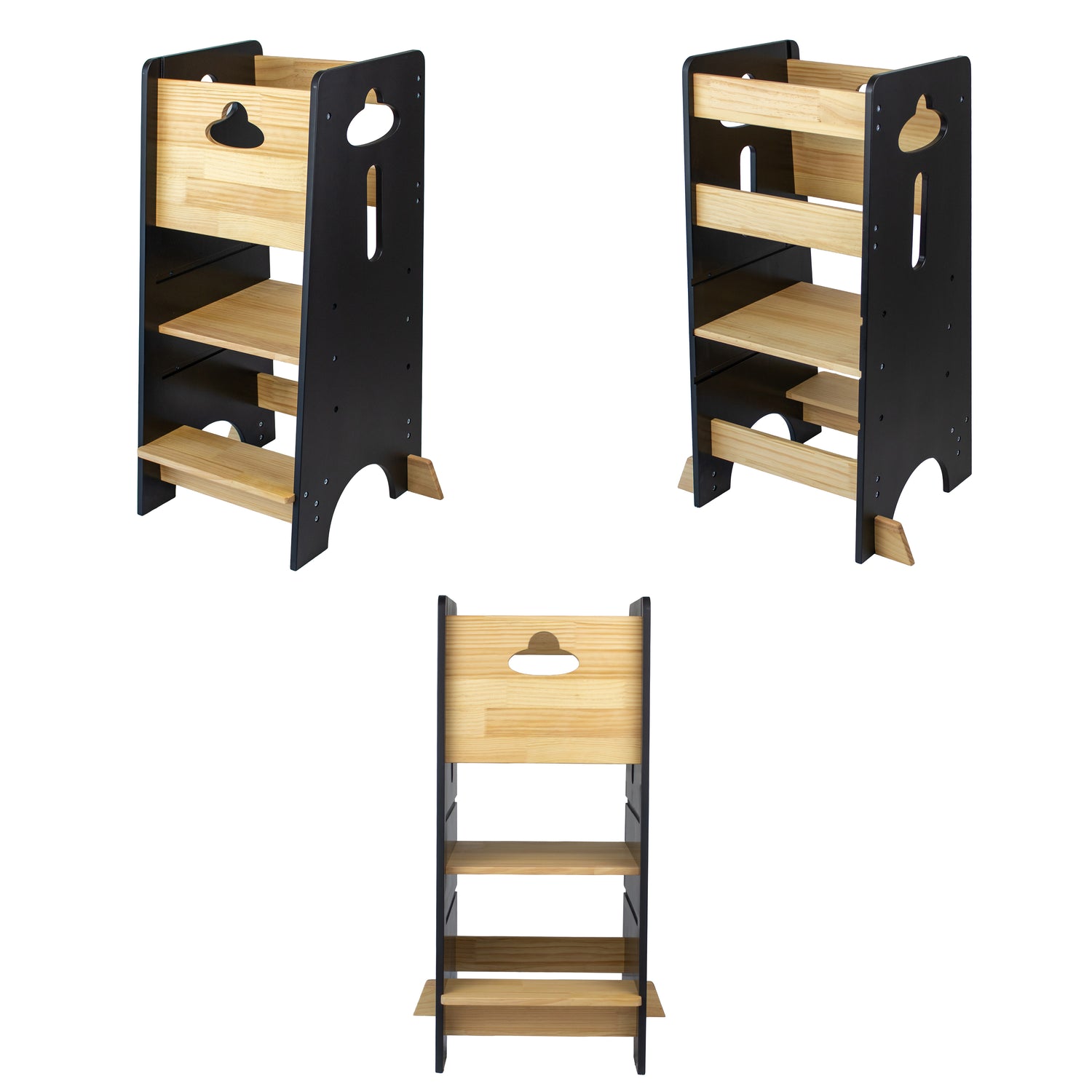 Montessori houten leertoren keukenhulp – zwart